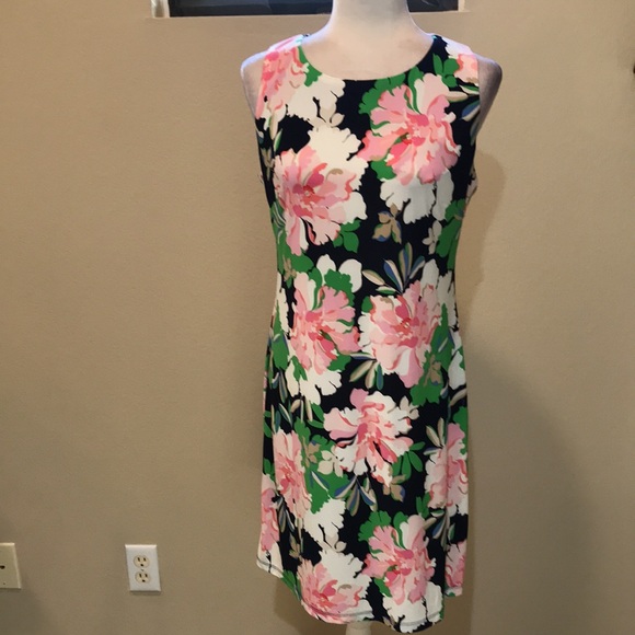 NWT Tommy Hilfiger Vibrant Sleeveless Floral Pullover Sheath Dress-Size 8 - Picture 1 of 14
